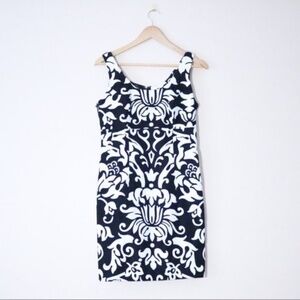INC Black and White Arabesque Sheath Dress